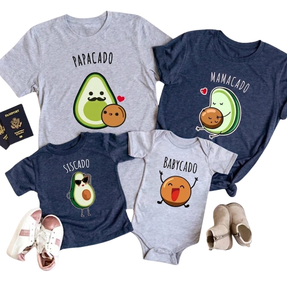Papacado Mamacado Babycado Matching Family T Shirt, Matching Avocado Family Shirts ET1021