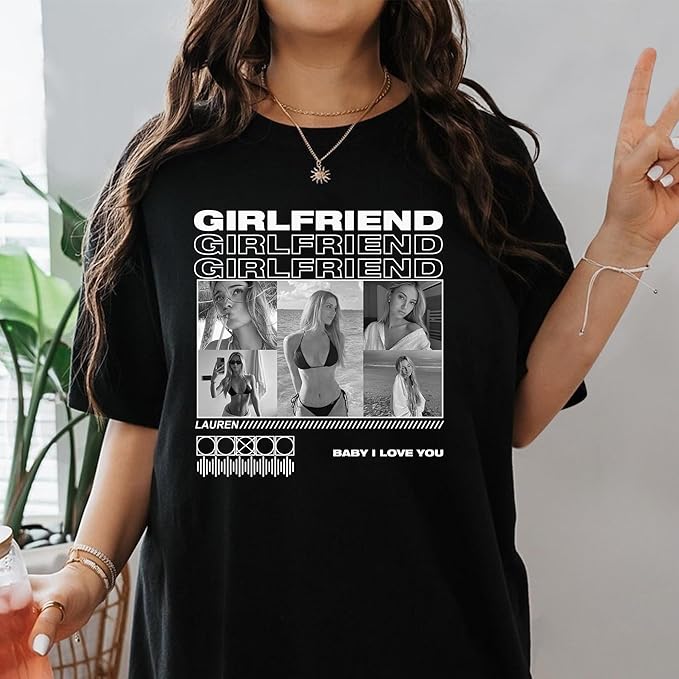Custom Bootleg Rap Tee, Custom Photo Girlfriend Shirt, Personalized Bootleg Graphic Tees TD0025