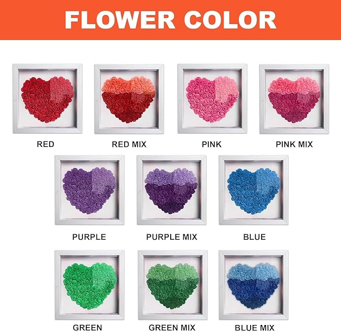 Family Love Blooms Forever Personalised Mum & Grandma Flower Shadow Box with Names, Mom Hands Holding We Love You Personalized Flower Shadow TD0013