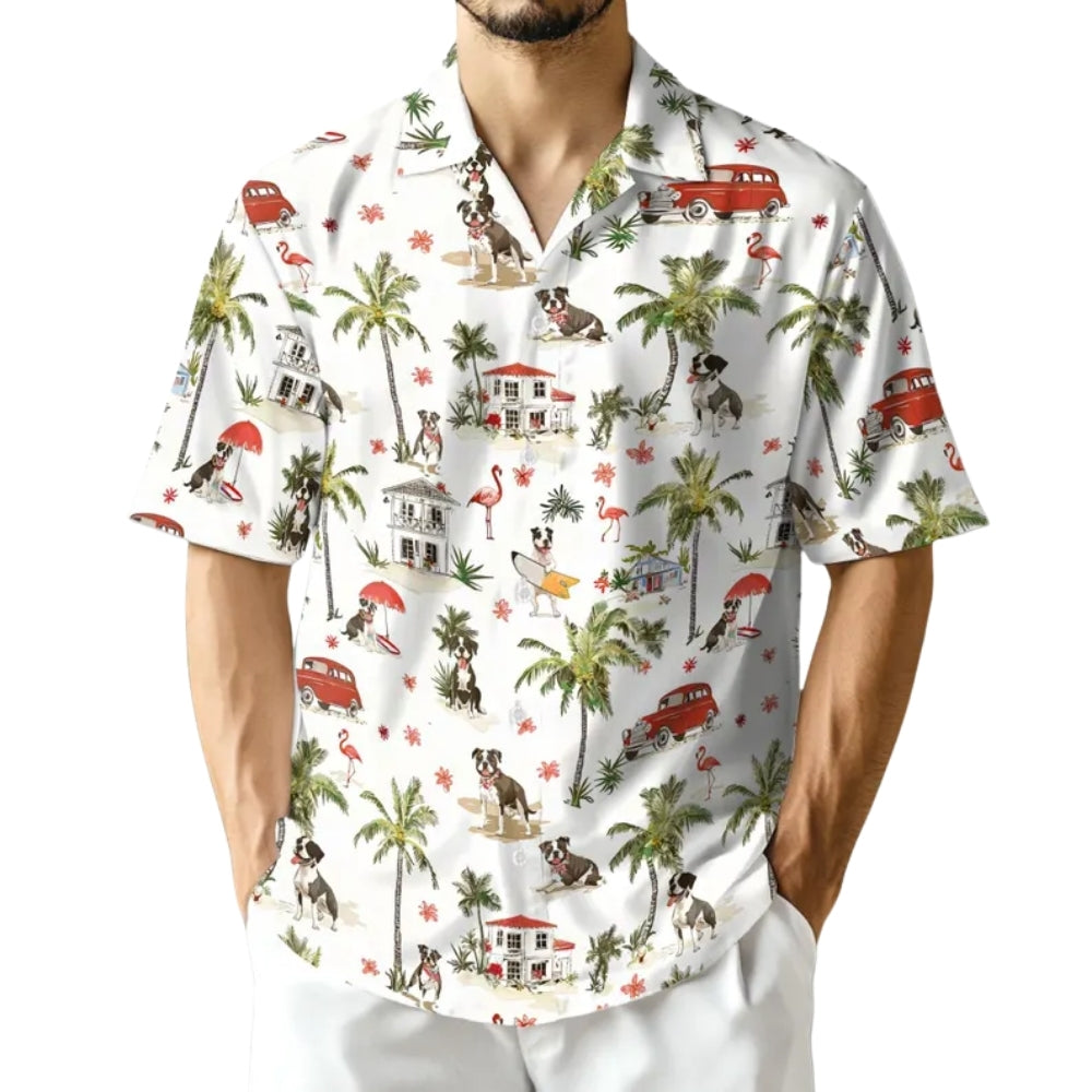 Staffordshire Bull Terrier Hawaiian Shirt For Men Women, Staffy Dog Tropical Hawaiian Shirts HE0503