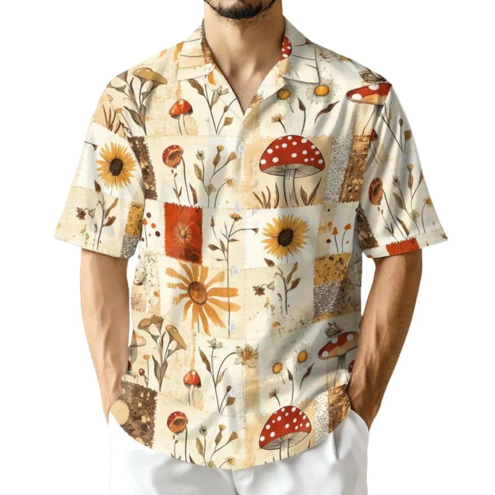 Vintage Mushroom Hawaiian Shirt Men Women, Mushroom Hawaiian Shirts HE0504