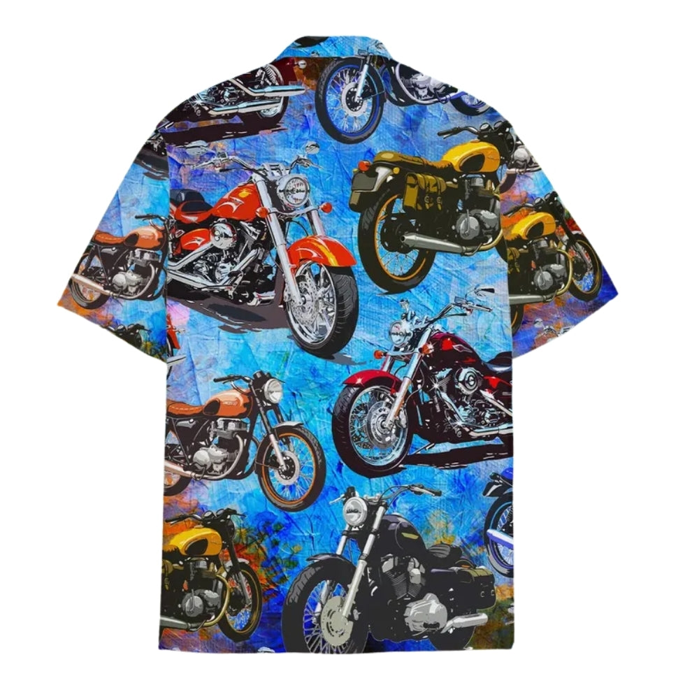 Retro Motorcycle Hawaiian Shirt For Men Women, Motorbike Lover Hawaiian Shirt HE0424