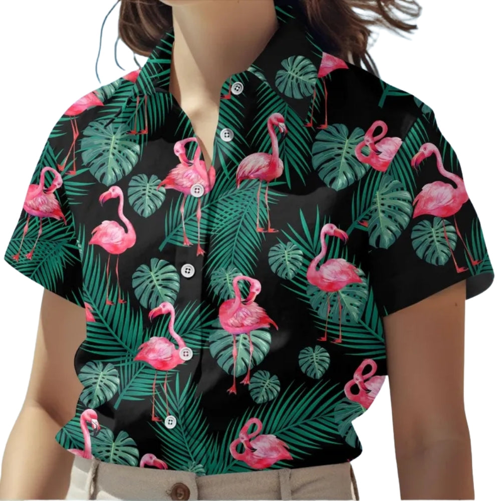 Tropical Flamingo Hawaiian Shirt For Men Women, Famingo Lover Hawaiian Shirts HE0175