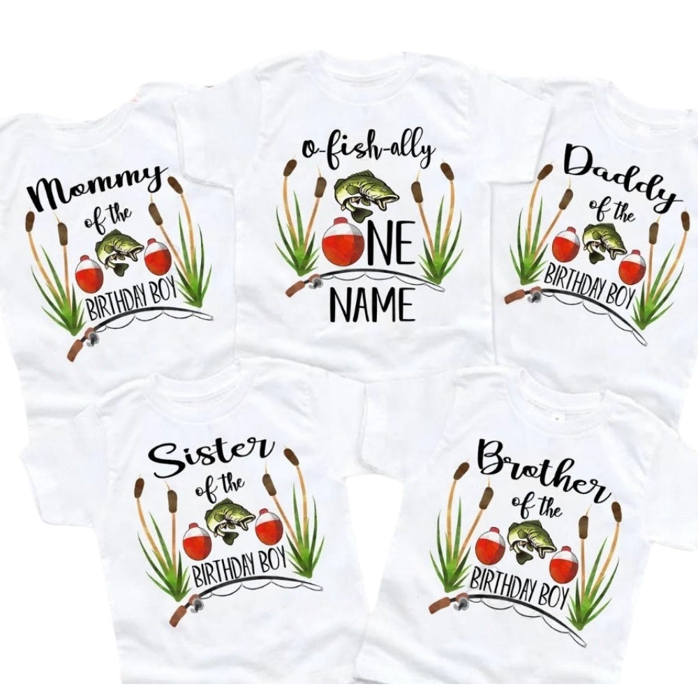 O-fish-ally One Custom Fishing Matching 1st Birthday Family T Shirts, Custom Fish Matching First Birthday Family Shirts ET0371