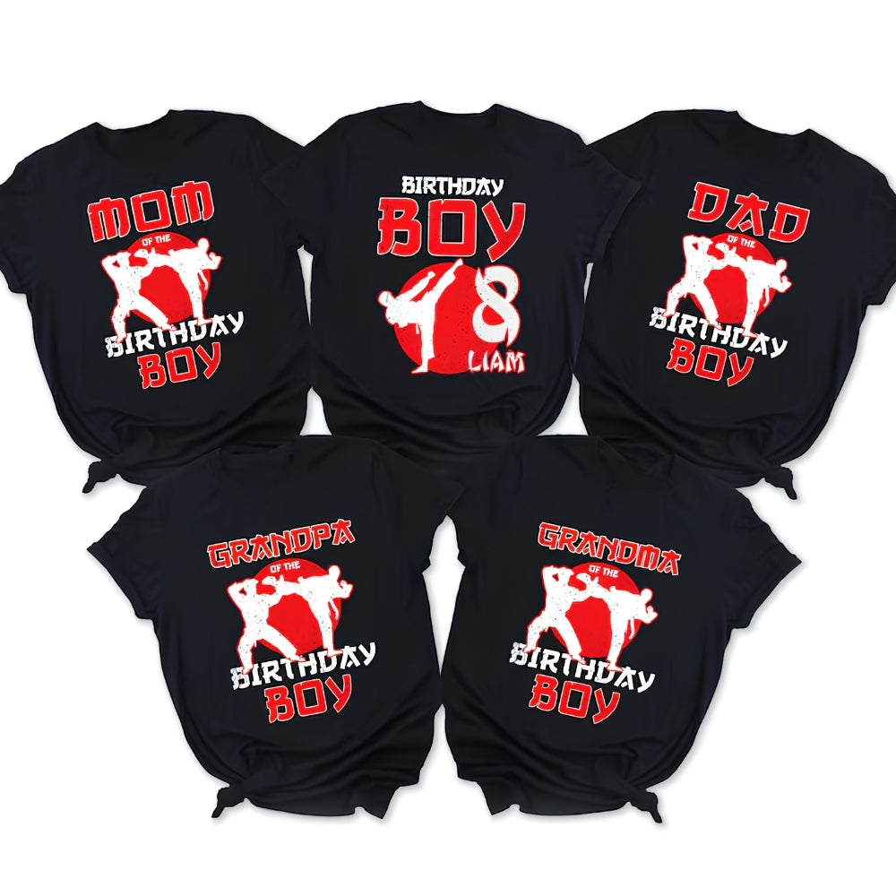 Custom Karate Taekwondo Birthday Family Matching T Shirt, Custom Martial Birthday Shirts For Family ET0672