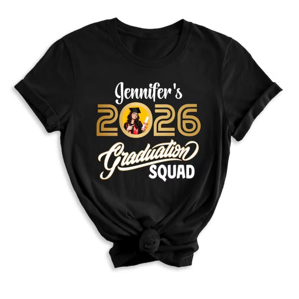 Graduation Squad Custom Photo Matching Family T Shirts, Custom Family Graduation Shirts ET0520