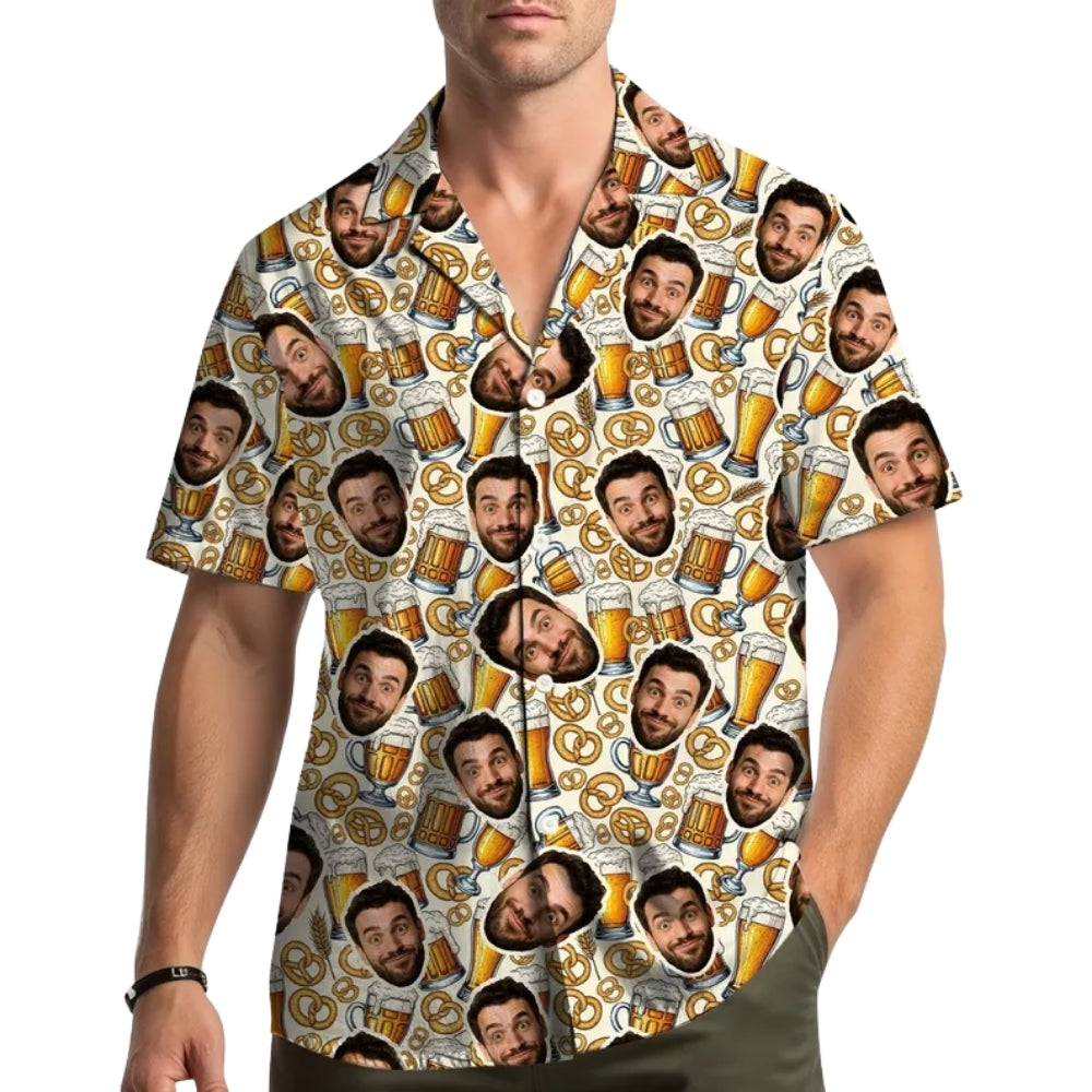Custom Face Funny Beer Hawaiian Shirt For Men Women, Personalized Beer Hawaiian Shirts With Photo HE0425