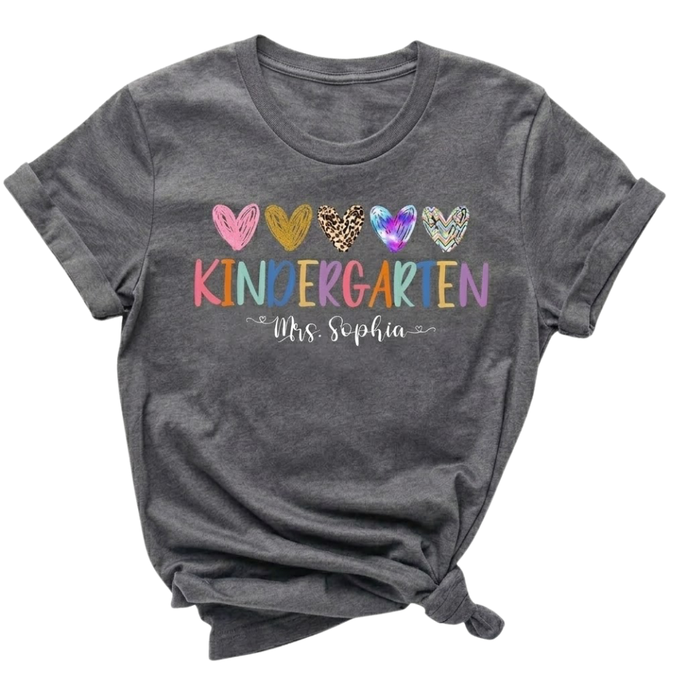 Custom Name Kindergarten T Shirts, Custom Matching Teacher Kindergarten Shirts ET1048