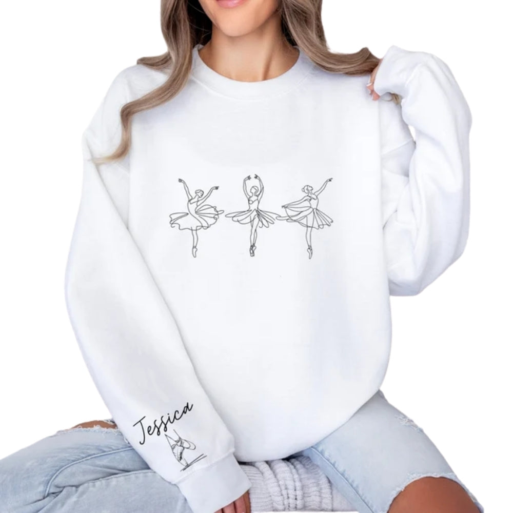 Custom Name Ballet Sweatshirt, Custom Ballerina Sweater 2D0748