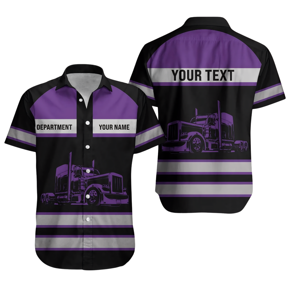 Custom Truck Driver Hawaiian Shirt For Men, Custom Driver Work Uniforms HE0859
