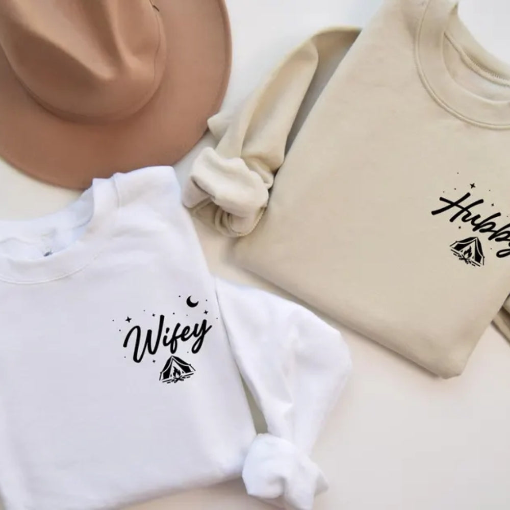 Custom Lifetime Adventure Mr & Mrs Sweatshirt, Custom Newly Married Matching Couple Sweatshirt 2D0848