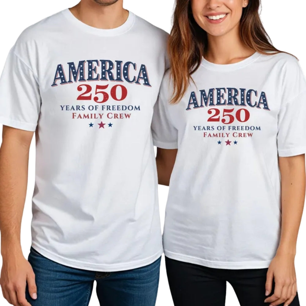 Matching 250th Anniversary Family Crew T Shirts, Family Matching Shirt For Independence Day ET0522