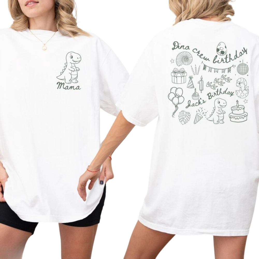 Dino Crew's Birthday Custom Matching Dinosaur Family T Shirts, Custom Birthday Family Dinosaur Lovers Shirts ET0237