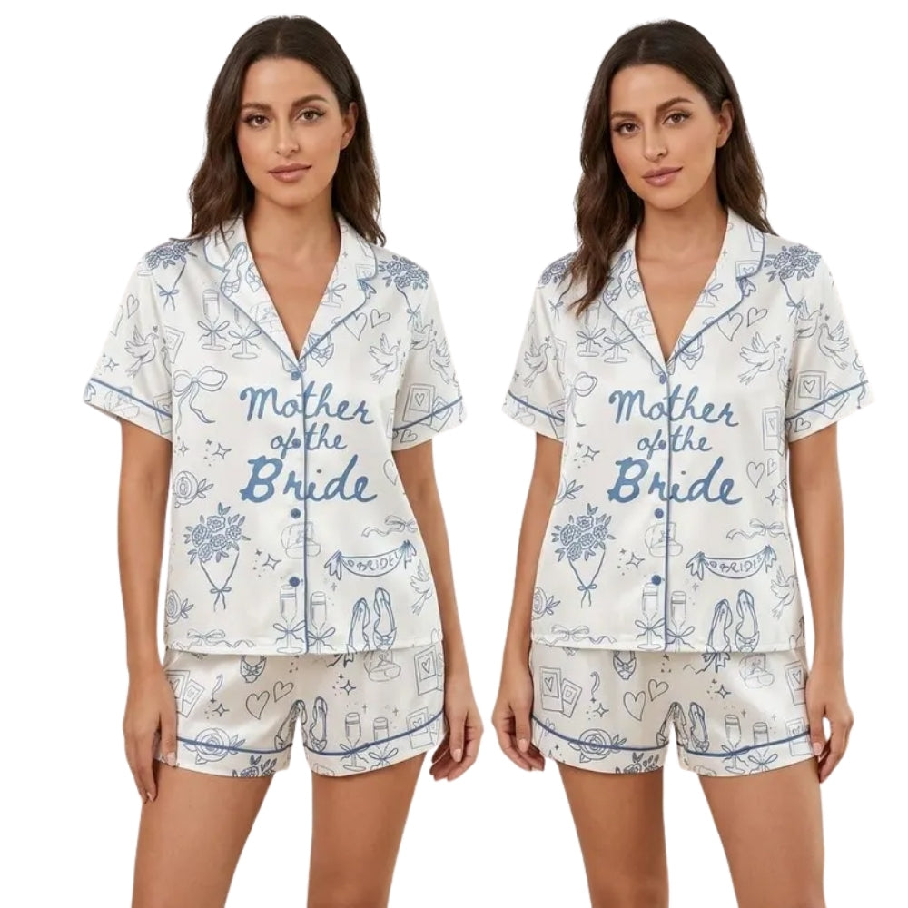 Mother Of The Bride Pajamas Set For Bridal Shower, Wedding Pajamas For Mother Of The Bride WD0192