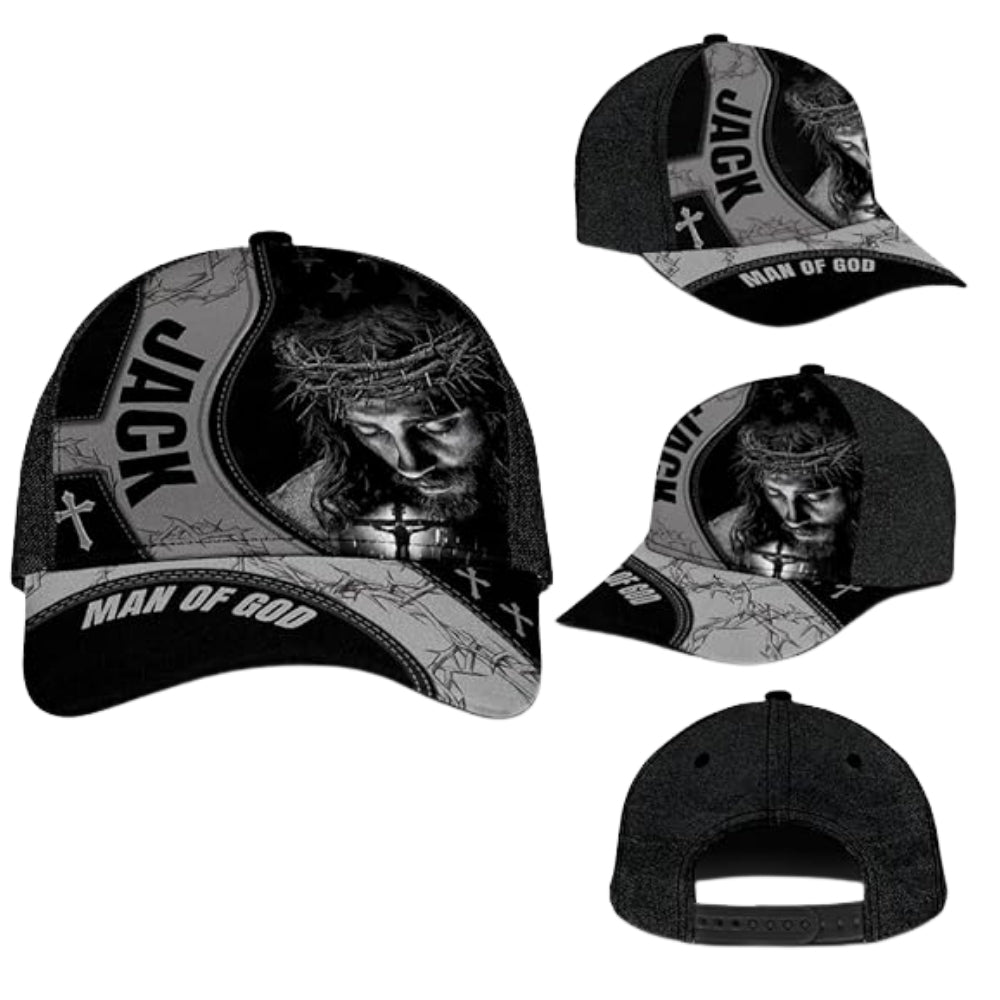 Man Of God Custom Jesus Baseball Cap 3D Printed, Custom Faith Christian Cap CP0465