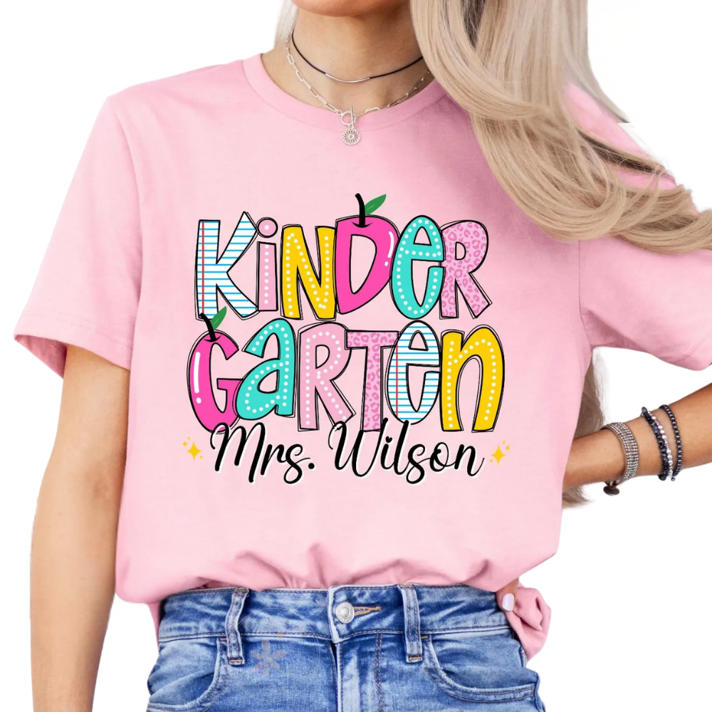 Custom Kindergarten Matching Teacher T Shirt, Personalized Kindergarten Shirts ET1051