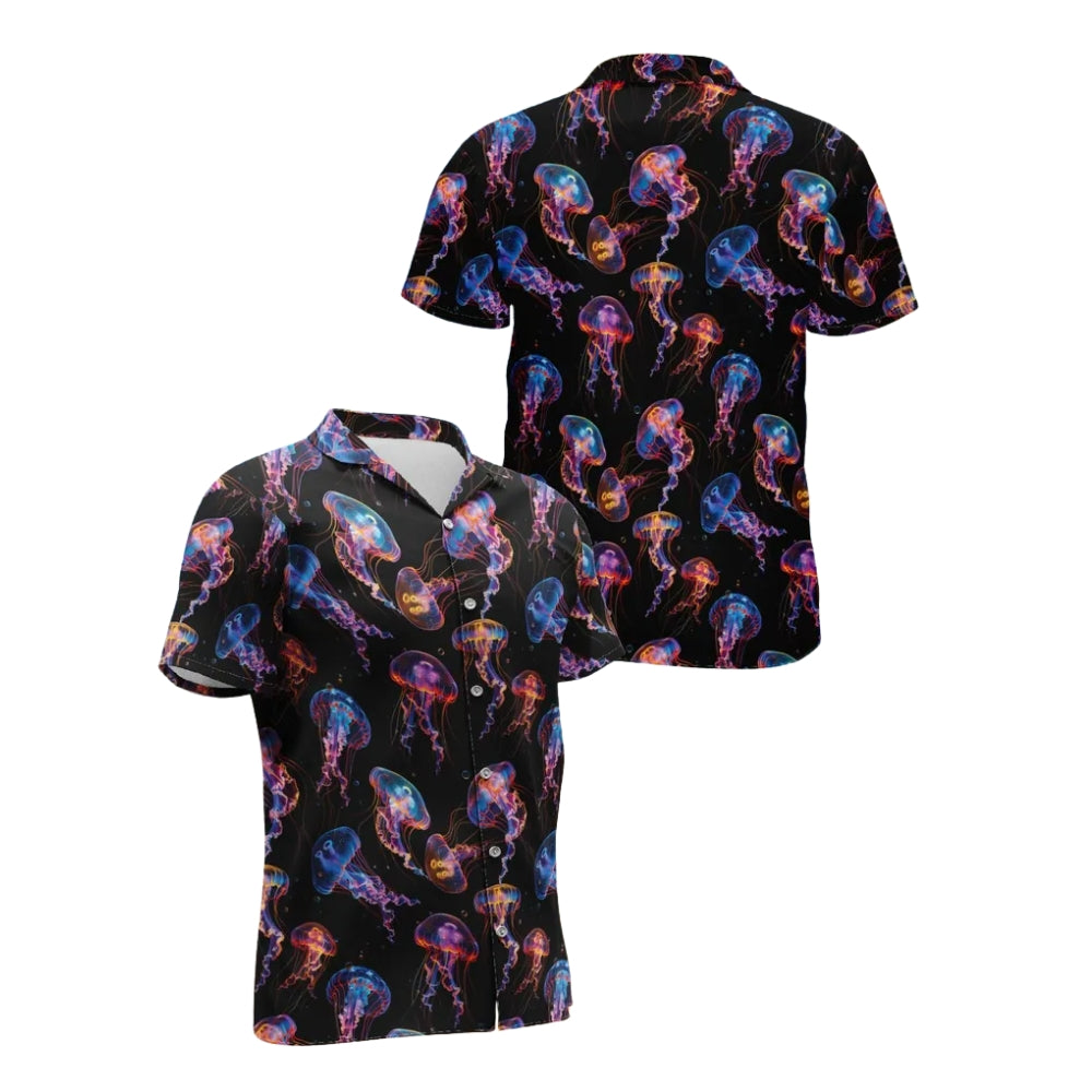Neon Jellyfish Hawaiian Shirt Men And Women, Jellyfish Hawaiian Shirts HE0430