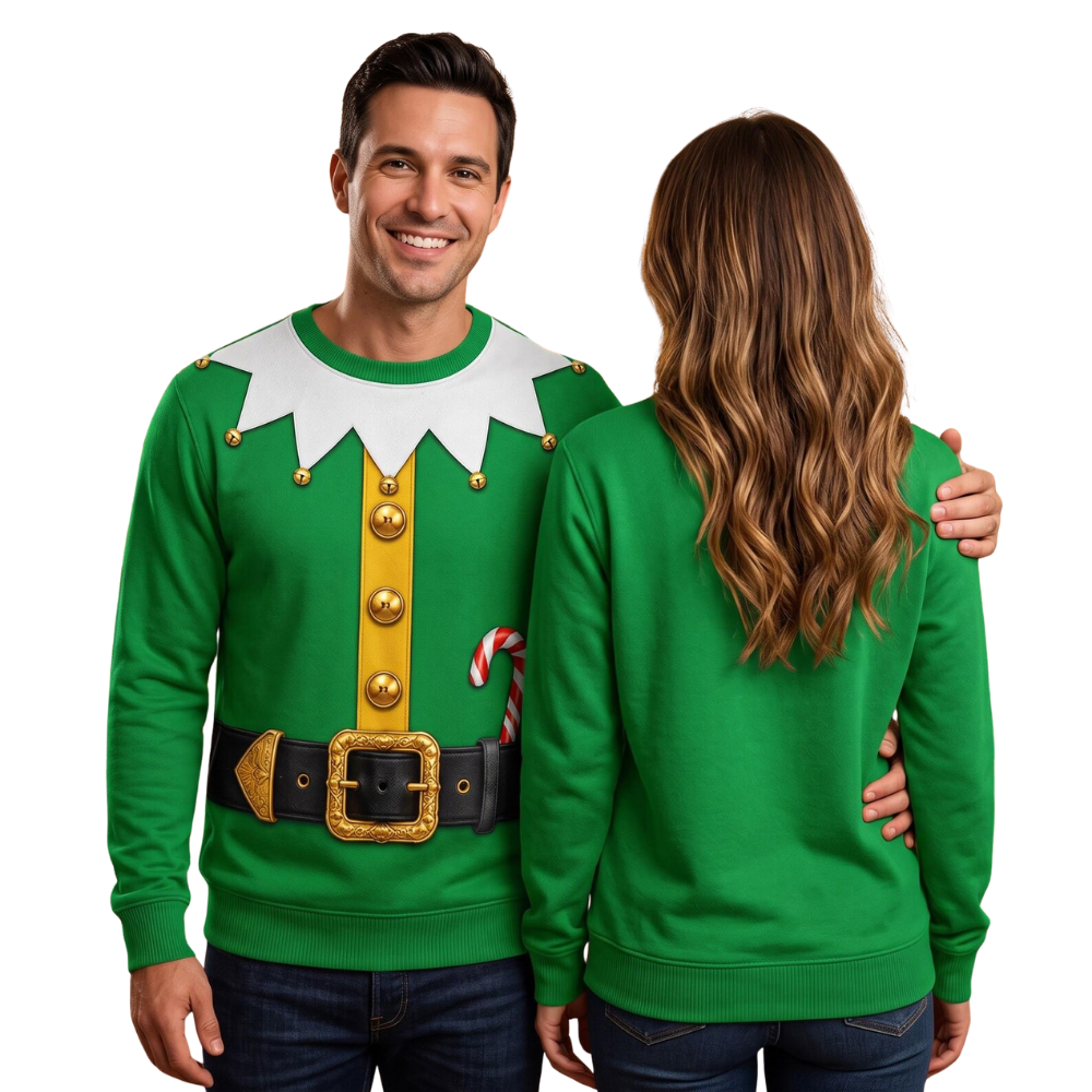 Elf Costume Green 3D Sweatshirt For Christmas, Elf Xmas Sweatshirt For Men Women 2D1290