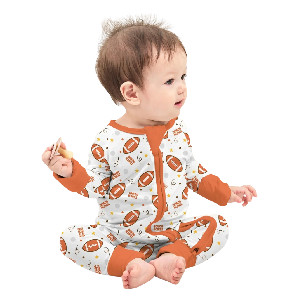 Touch Down Rugby Baby Convertible Zippy Romper, Rugby Baby Romper Convertible BB0913