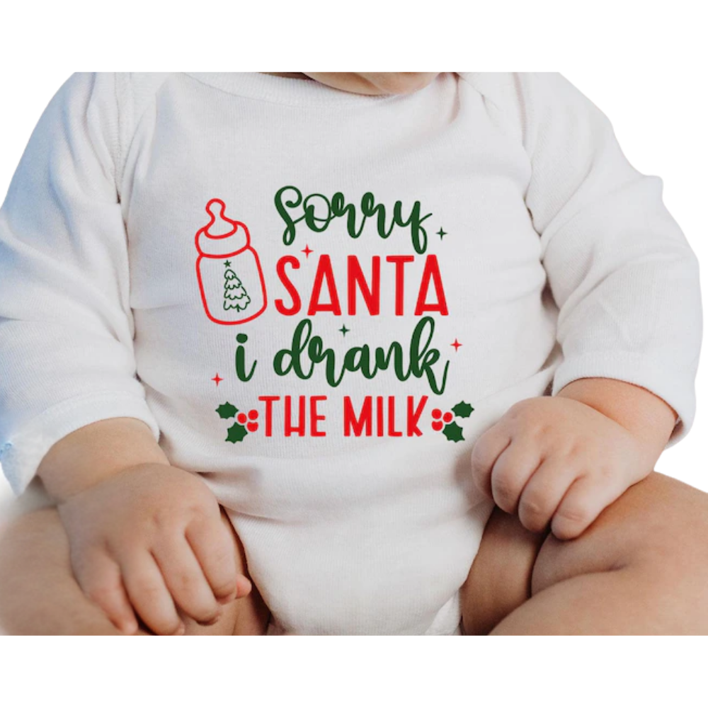 Sorry Santa I Drank The Milk Matching Baby And Family Sweatshirt, Funny Christmas Family Sweatshirts For Kids ET1498