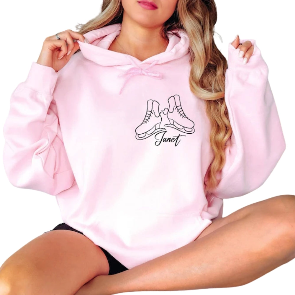 Custom Name Ice Skating Hoodie For Women, Custom Ice Skater Hoodie 2D0796