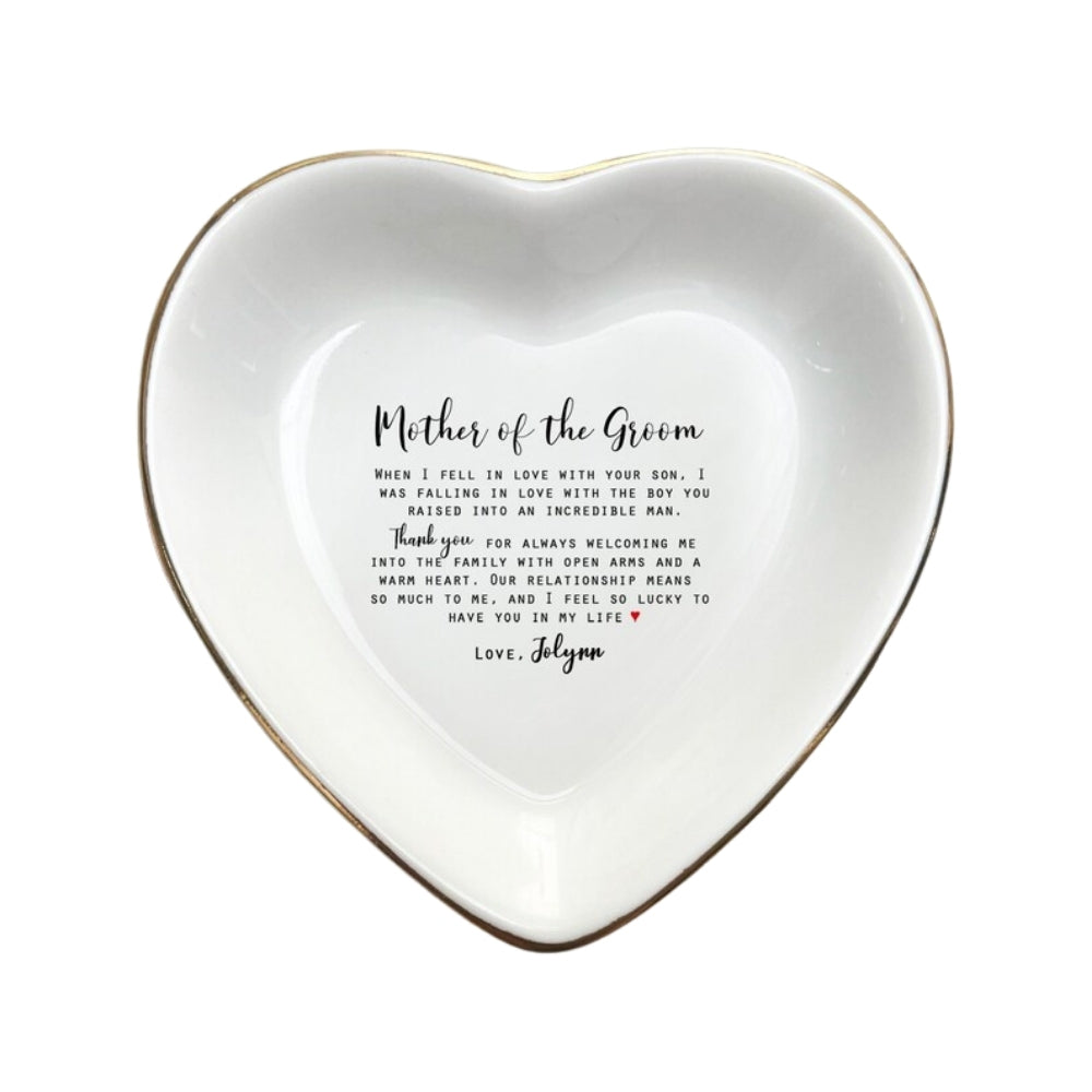 Custom Name Mother of the Groom Ring Dish, Custom Wedding Jewelry Dish From Bride For Mother In Law WD0137
