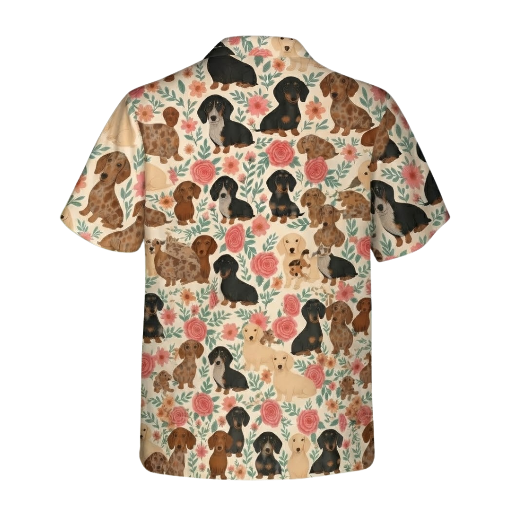 Dachshund Floral Hawaiian Shirt For Men Women, Dachshund Lover Hawaiian Shirts HE0574