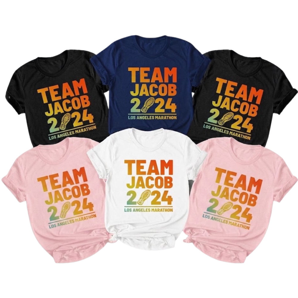 Custom Marathon Team Matching Family T Shirt, Personalized Marathon Support Team Shirts ET1161