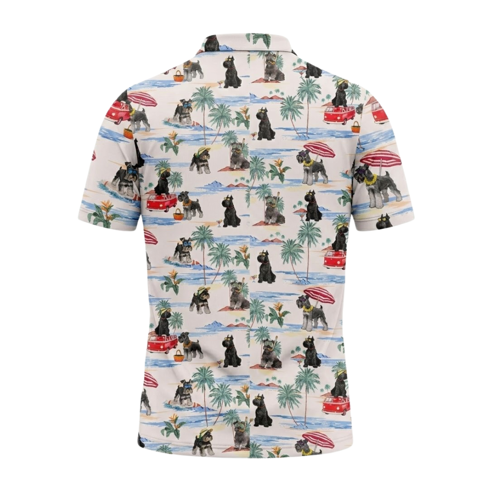 Men's Schnauzer Tropical Golf Polo Shirt, Schnauzer Tropical Golf Shirt GZ0353