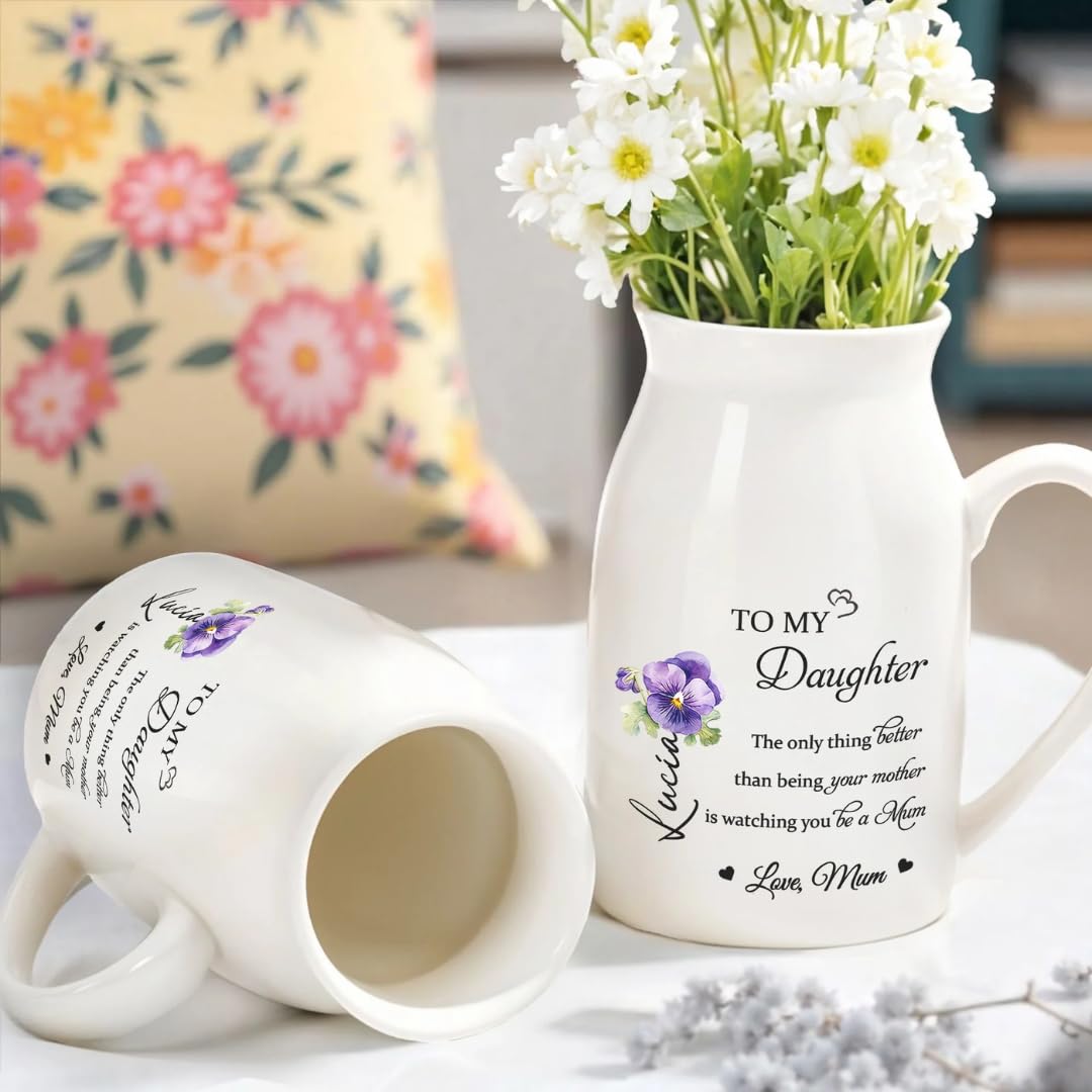 The Only Thing Better Than Being Your Mother Mom Personalized Vase, Personalized To My Daughter Watching You Be A Mom Flower Vase TD0035