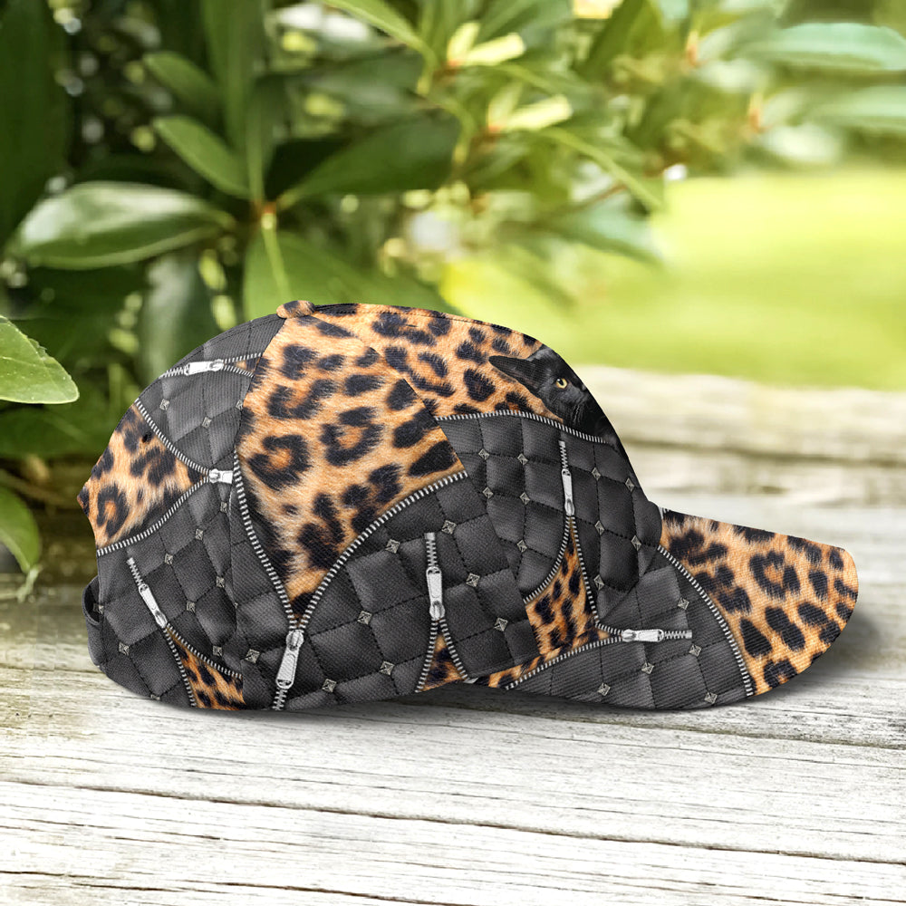 Cat Leopard Pattern Leather Style Baseball Cap Lasfour CO0937