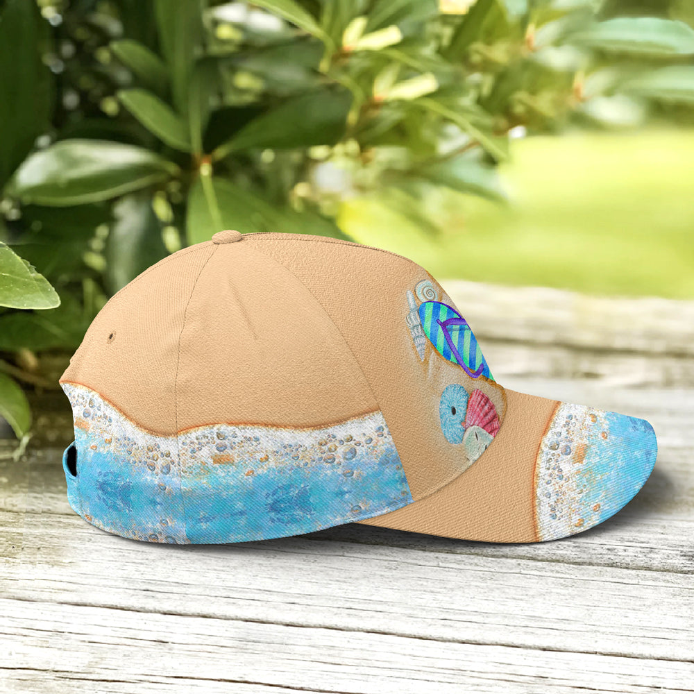 Flip Flop Beach Vector Art Baseball Cap Lasfour CO0790