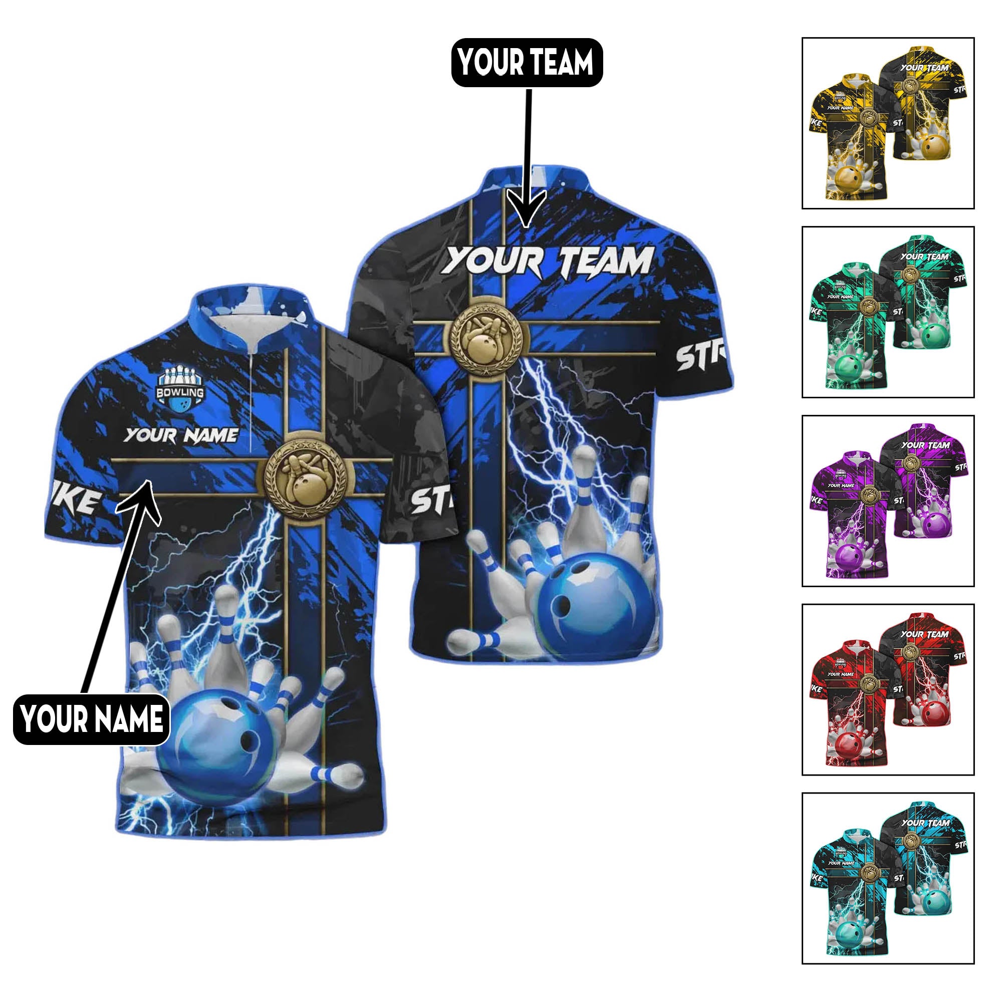 Custom Bowling Jersey For Men And WomenBowling Jersey Design With Name