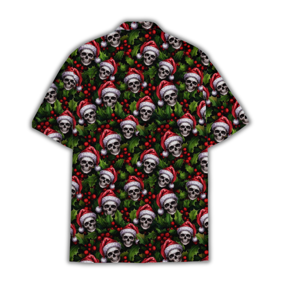 Skull Christmas Hawaiian Shirt For Men, Xmas Skull Hawaiian HE0847