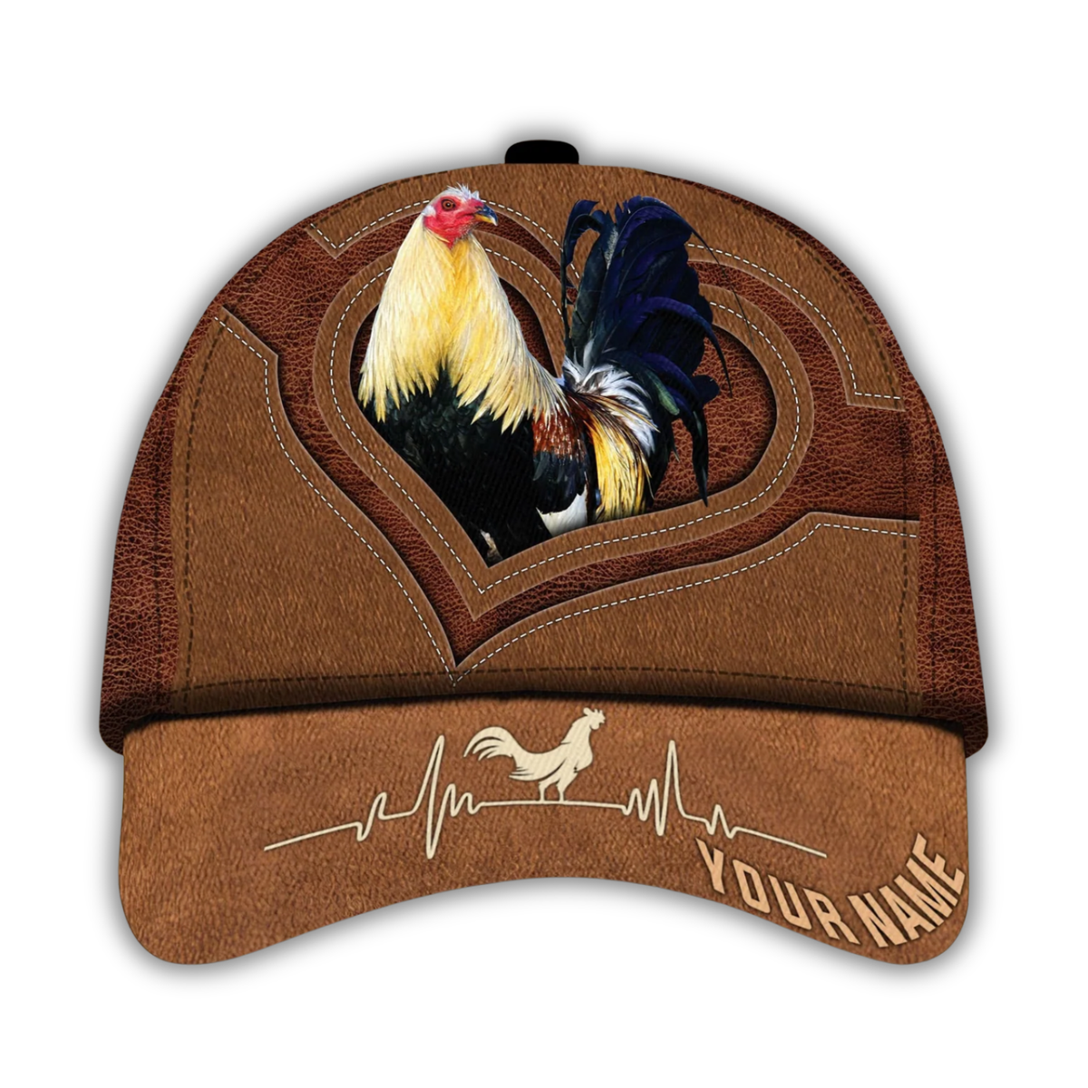Personalized Rooster Chicken Baseball Cap With Name, Custom Rooster Hat 3D Printed CP0775
