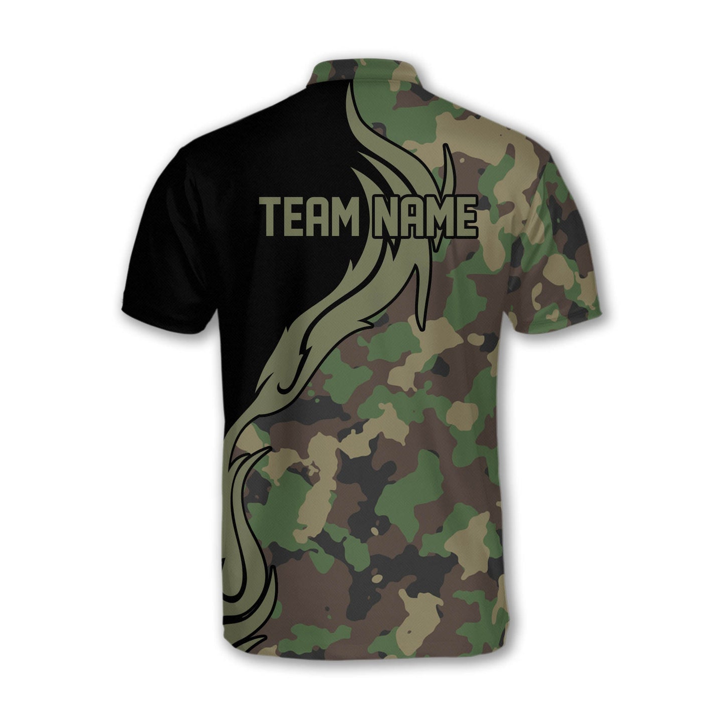 Camo Custom Team Bowling Jerseys Shirt For Men, Custom Camouflage Bowling Team Shirts BZ0197
