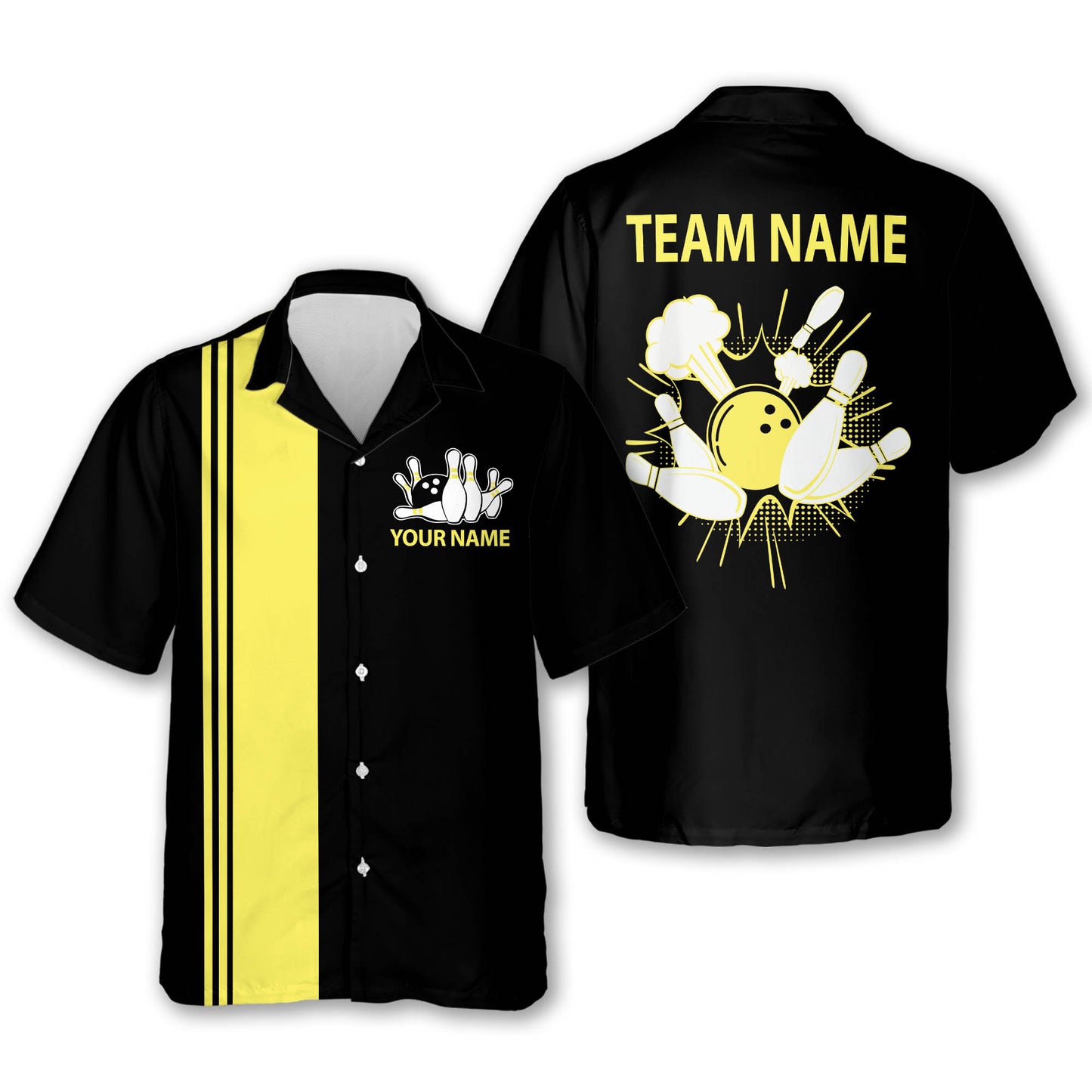 Custom Vintage Purple And Black Mens Bowling Hawaiian Shirts, Custom Bowling Team Shirts BZ0240