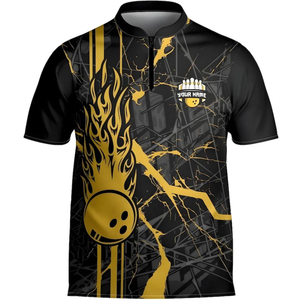 Custom Team Red And Black Bowling Jerseys Men, Custom Bowling Jersey With Name BZ0273