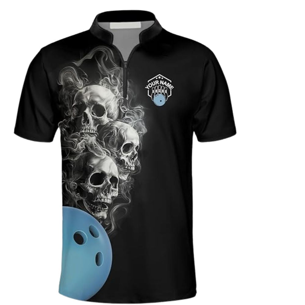 Hello Darkness My Old Friend I've Come To Play With You Again Custom Mens Skull Bowling Jerseys Shirt, Custom Funny Skull Bowling Shirts BZ0293