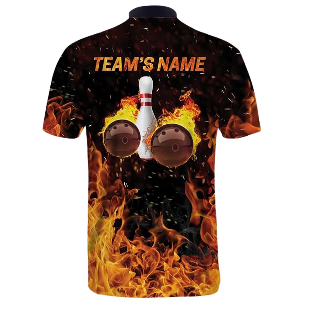 Custom Men's Flame Bowling Jersey Shirts, Custom Flame Bowling Team Shirts BZ0309