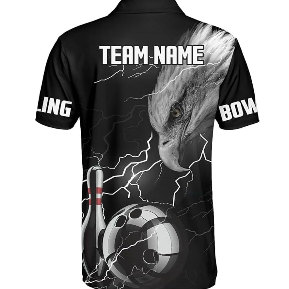 Custom Eagles Bowling Polo Shirt For Men, Custom Eagles Bowling Team Shirts BZ0317