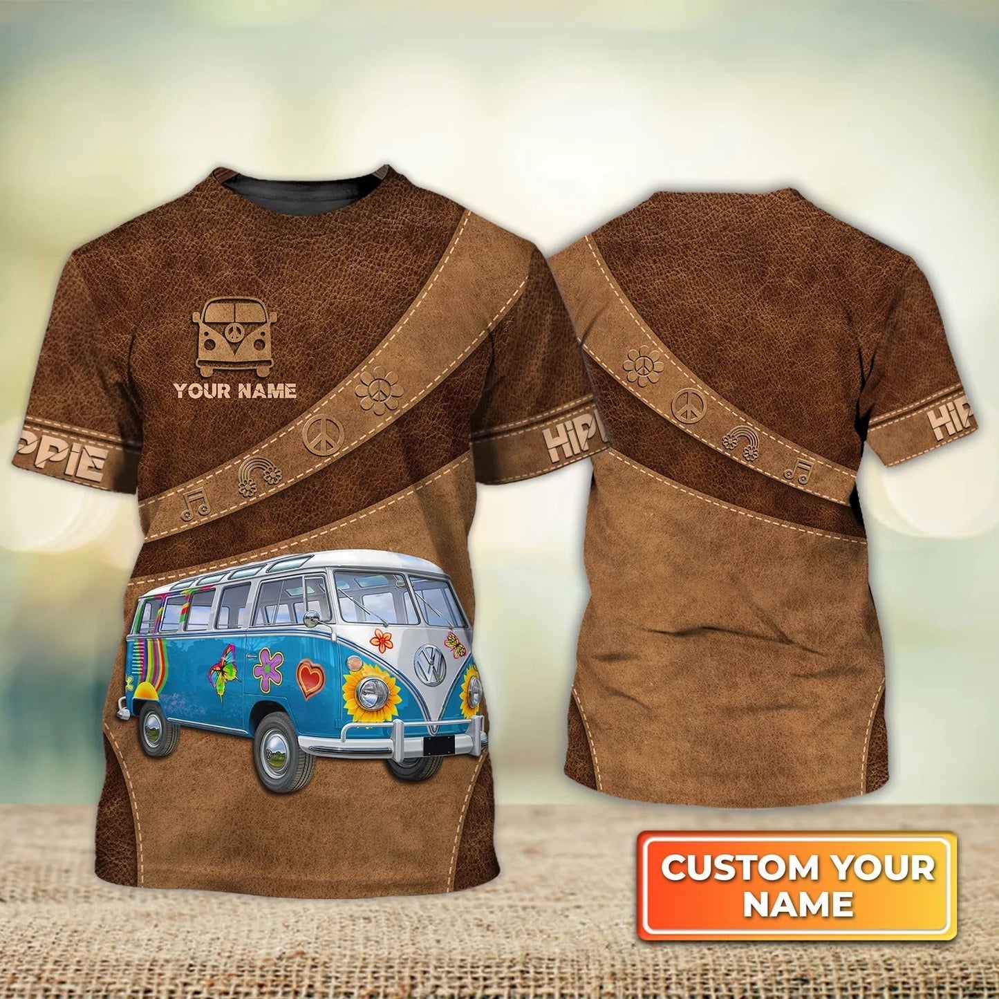 Custom 3D All Over Print Blue Hippie Car Shirt, Hippie Shirt Men Women, Hippie Christmas Gift TO2656