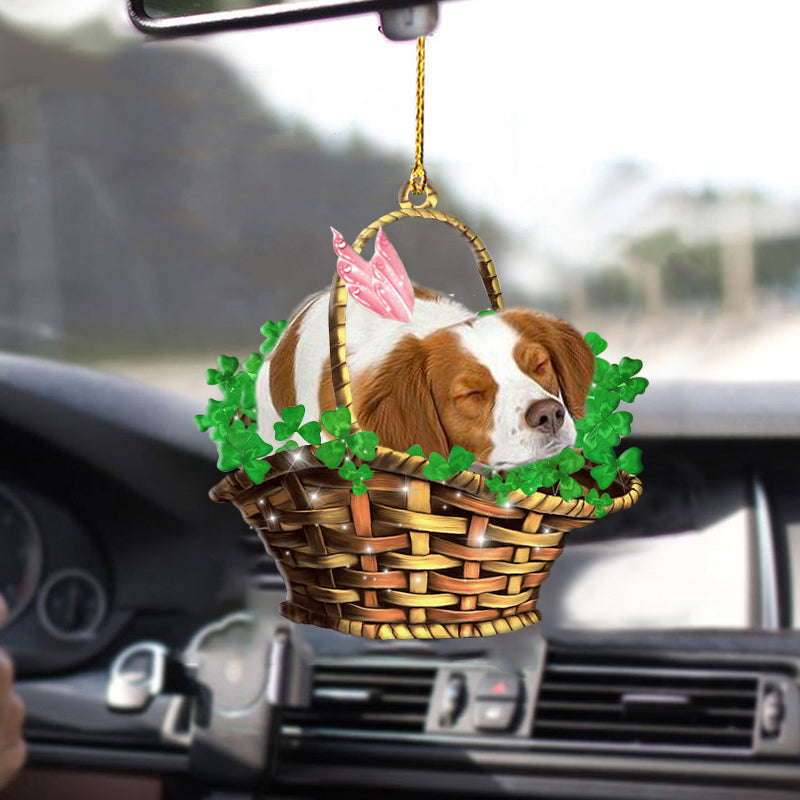 Brittany Spaniel Cute Ornaments, Sleeping Lucky Fairy Two Sided Car Ornament OO0302