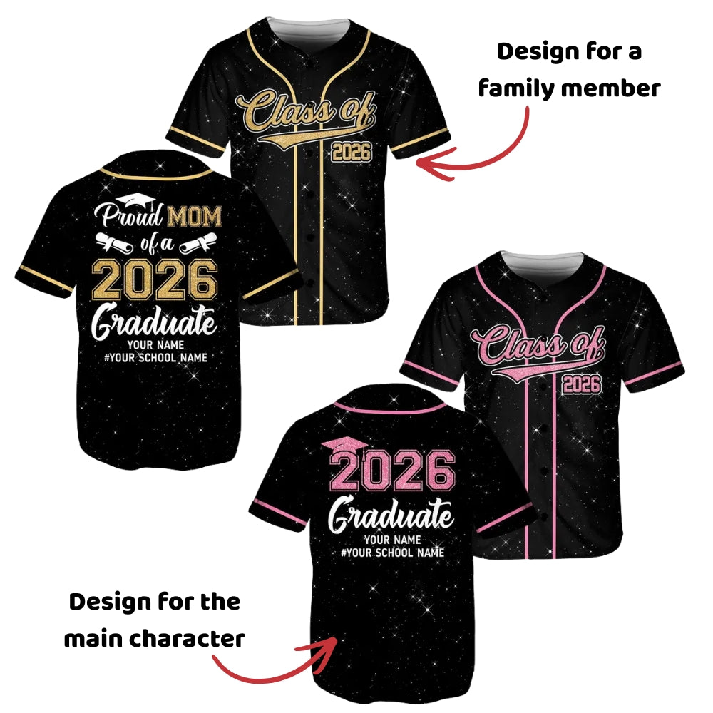 Personalized Proud Graduation Matching Family Baseball Jersey, Custom Matching Family Graduation Baseball Jerseys ET0720
