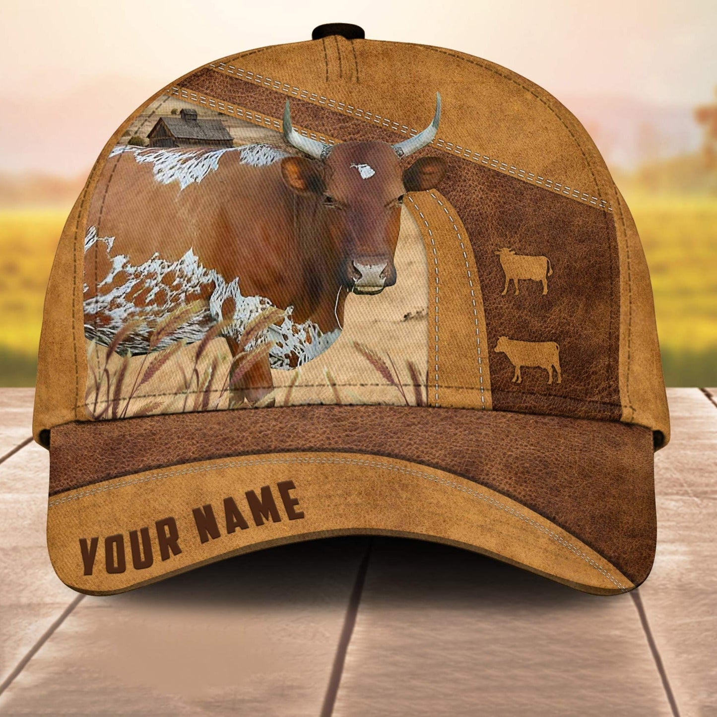 Custom Name Florida Cracker Cale 3D Cap 3D All Over Print Baseball Cap, Cap For Farm Lovers, Animal Cap, Leather Pattern Cap CA3042