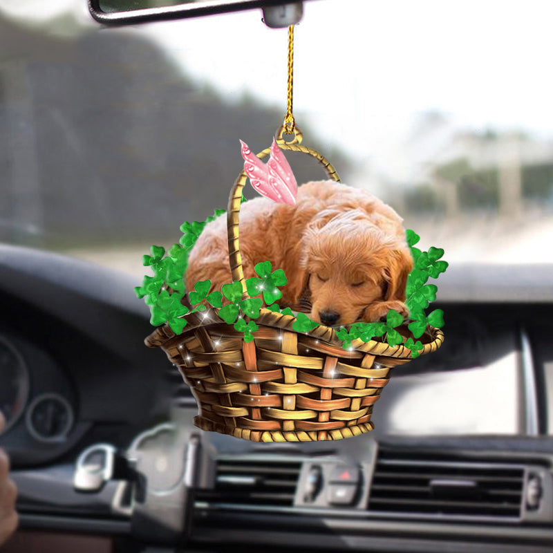 Cool Goldendoodle Sleeping Lucky Fairy Two Sided Ornament OO0286