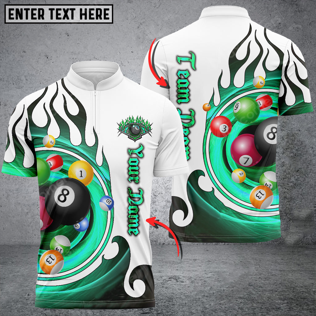 Lasfour Personalized Billiard Ball Fire Player Polo Shirt BIA0152 main image 0