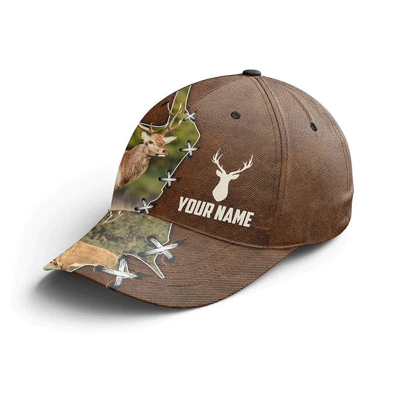 Lasfour 3D All Over Print Baseball Cap Deer Hunting Camouflage Custom Name Cap CA0502