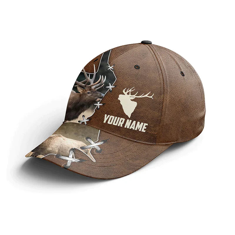 Lasfour 3D All Over Print Baseball Cap Elk Hunting Camouflage Custom Name Cap CA0501