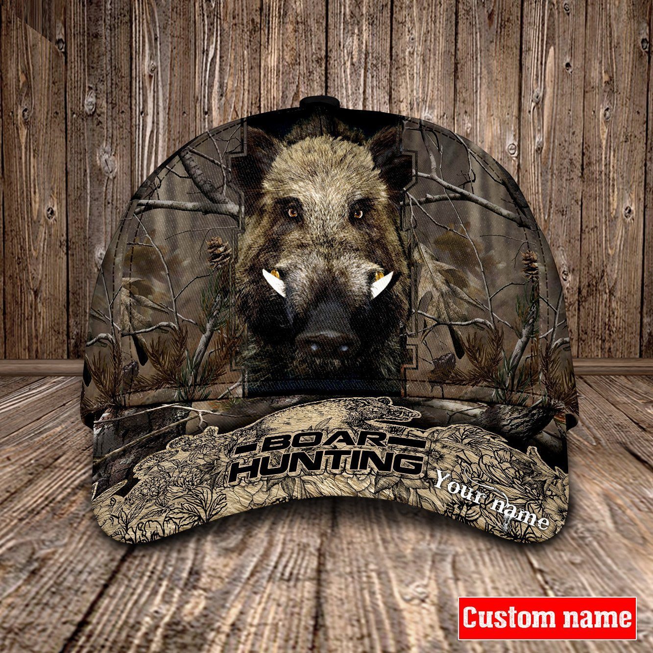 Personalized Name Boar Hunting Cap, Gift For Hunting Lover, Father's Day Gift CA0026